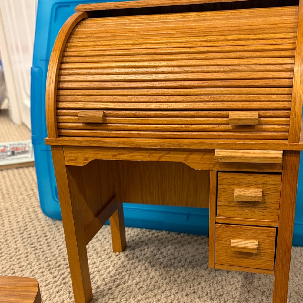 American Girl Doll furniture from Kit: roll top desk and swivel chair